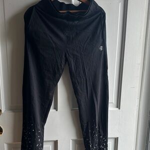 Zumba Fitness Black Leggings with White Accents